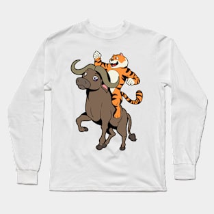 Tiger rides buffalo Long Sleeve T-Shirt